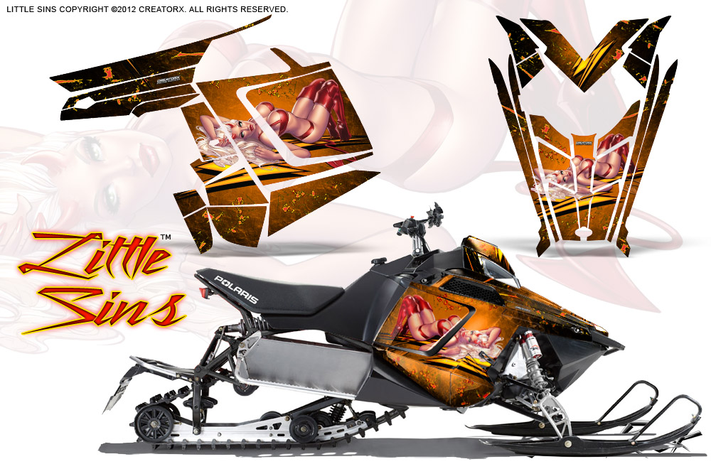 Polaris Rush Graphics Kit Little Sins Orange